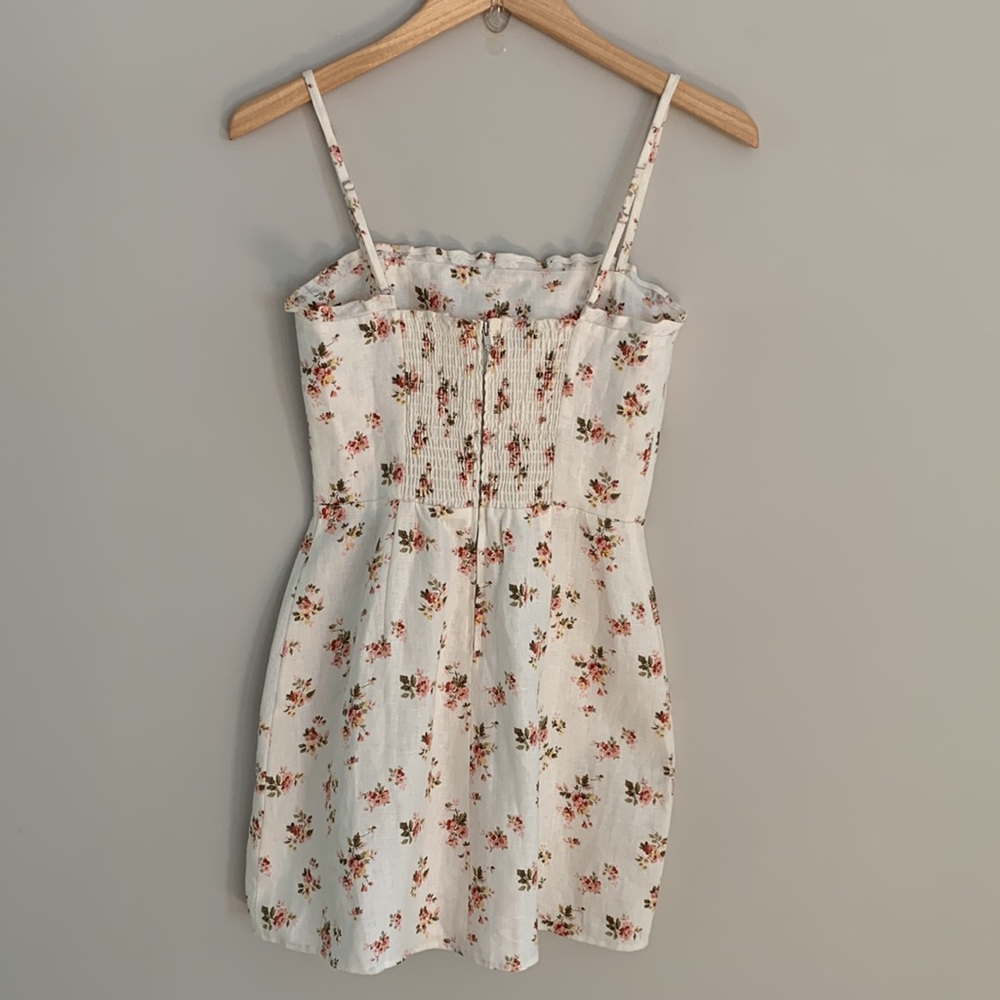 Reformation White Floral Mini Dress with Pink & Green Accents - Picture 5 of 11